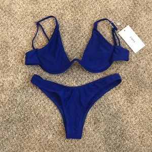 Bright blue underwire bikini NWT!